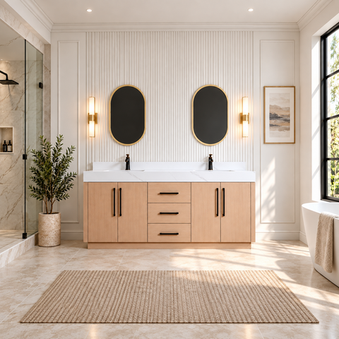 Amara 72" Freestanding Bathroom Vanity - Double Sink with vanity top