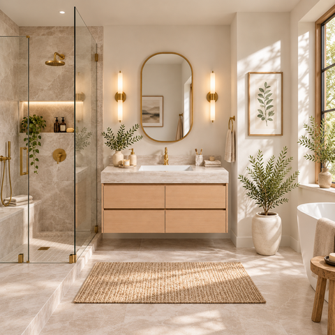ADA 48" Floating Bathroom Vanity with vanity top