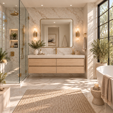 ADA 60" Floating Bathroom Vanity - Single Sink with vanity top